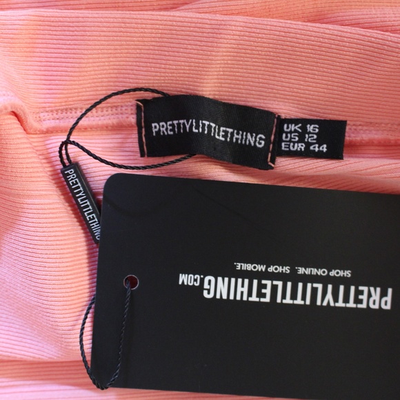 Pretty Little Thing, Peach Bandage Split mini skirt - Picture 5 of 8